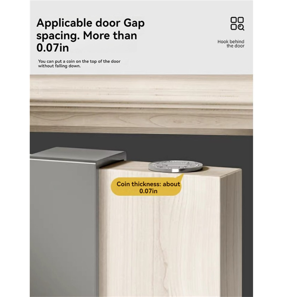 Aluminum Alloy Over-The-Door Hook Rack